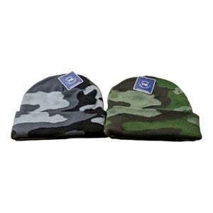 NEW 𝅺Winter Essentials camo beanie hats One Size Lot Of 2